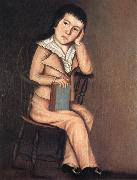 Beardsley Limner Little Boy in a Windsor Chair oil